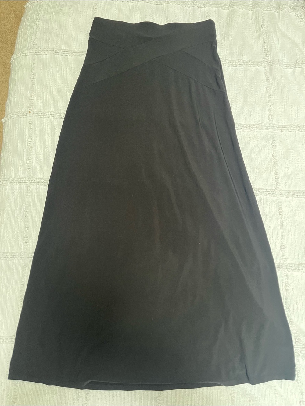 Vintage Eci Black Crossover Waist Maxi Skirt